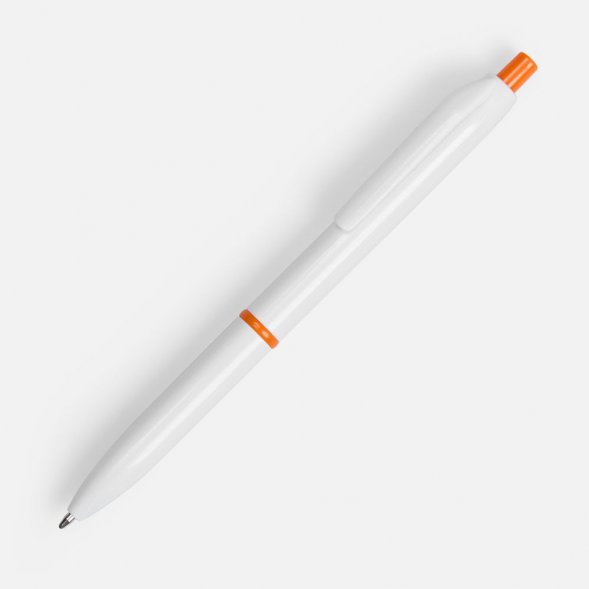 Ручка шариковая Bright Pop, белая с оранжевым 