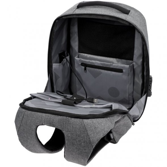 Рюкзак с потайным карманом inGreed, серый 