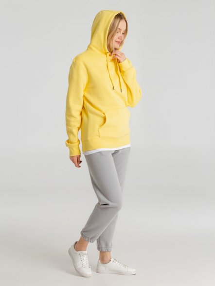 Толстовка с капюшоном унисекс King, желтая 