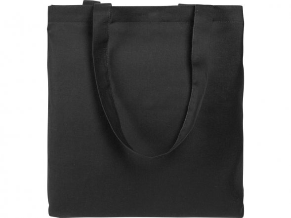 Сумки хлопок 90%, плотность 180 г, грузоподъемность 10 кг, размер 38х42 см, ручки 3х65 см с доп. швом, черный 