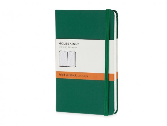 Записная книжка Moleskine Classic (в линейку) в твердой обложке, Pocket (9x14см), зеленый 