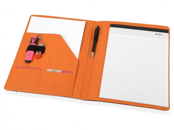 Папка для документов Делос, черный/оранжевый (P) 