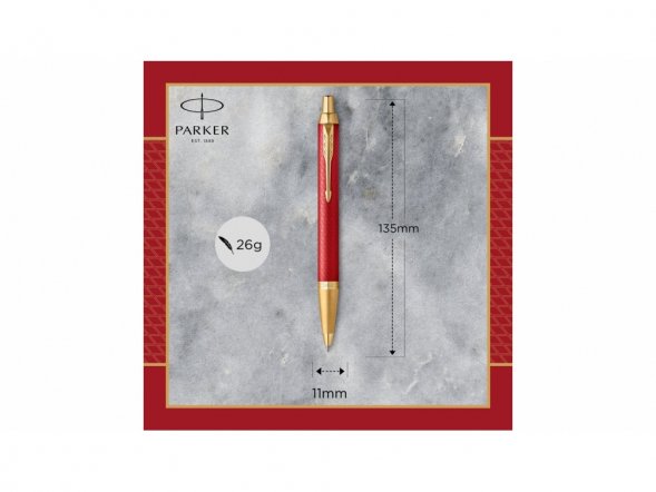 Шариковая ручка Parker IM Premium K318  Red GT, стержень: M, цвет чернил: blue, в подарочной упаковке. 