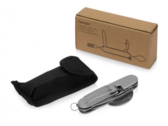 Приборы Camper 4 в 1 в чехле: вилка, ложка, нож, открывалка 