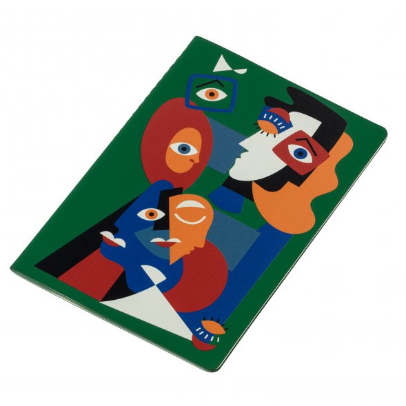 Блокнот Alpha slim, зеленый Лица 