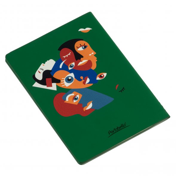 Блокнот Alpha slim, зеленый Лица 