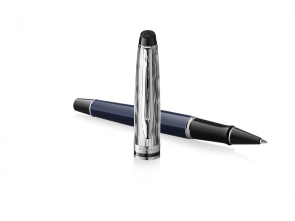Ручка-роллер Waterman Expert22 SE deluxe Blue CT, цвет: Black, в подарочной упаковке 