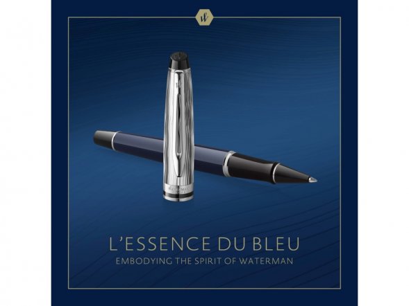 Ручка-роллер Waterman Expert22 SE deluxe Blue CT, цвет: Black, в подарочной упаковке 