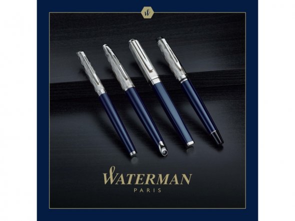 Ручка-роллер Waterman Expert22 SE deluxe Blue CT, цвет: Black, в подарочной упаковке 