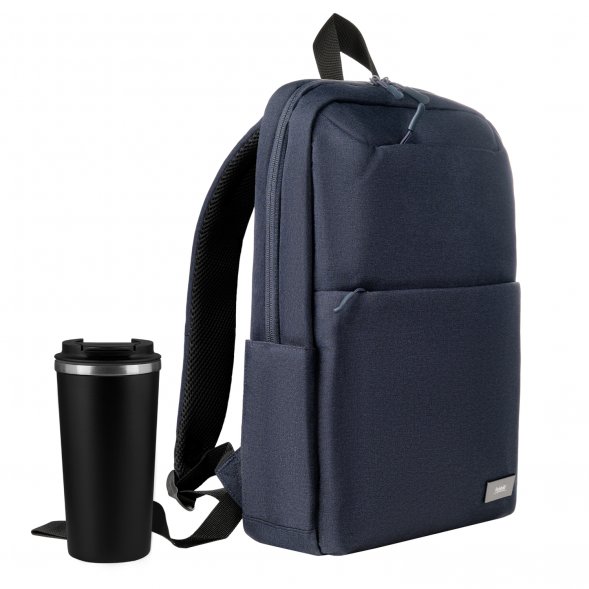 Подарочный набор Palermo, Forst, синий/черный (рюкзак, термокружка) 