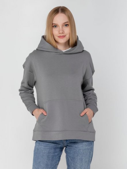 Худи оверсайз унисекс Outshine, серое 