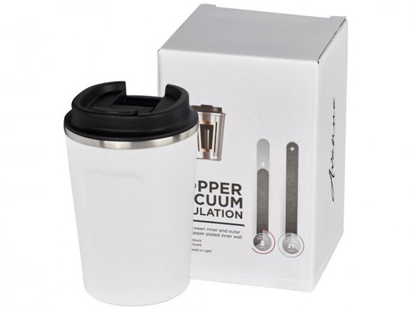 Герметичная медная вакуумная термокружка Thor объемом 360 мл, белый 