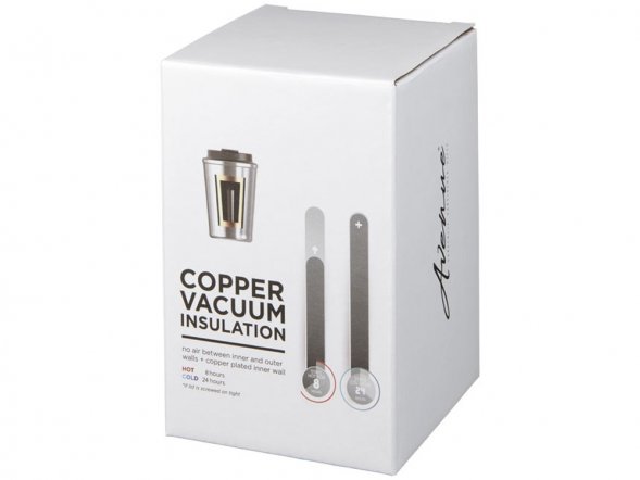 Герметичная медная вакуумная термокружка Thor объемом 360 мл, белый 