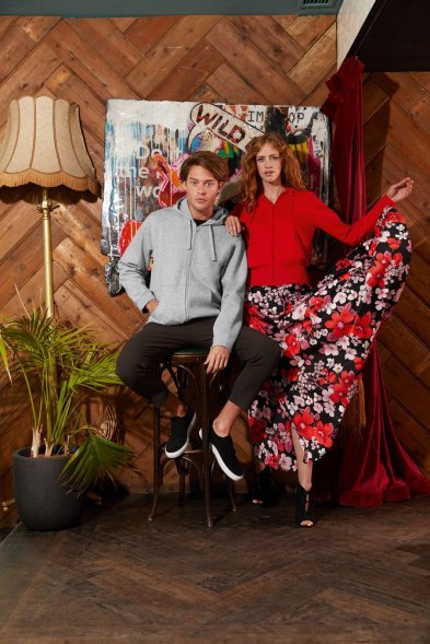 Толстовка женская Hooded Full Zip красная 