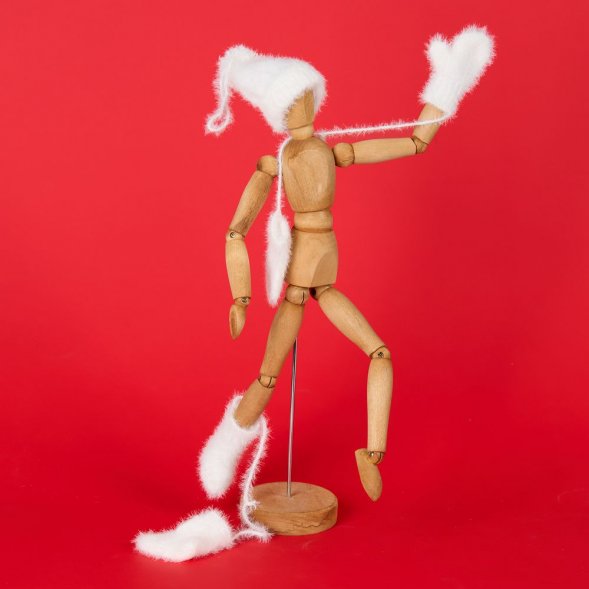 Подвеска на елку «Вьюжка», варежки, белая 