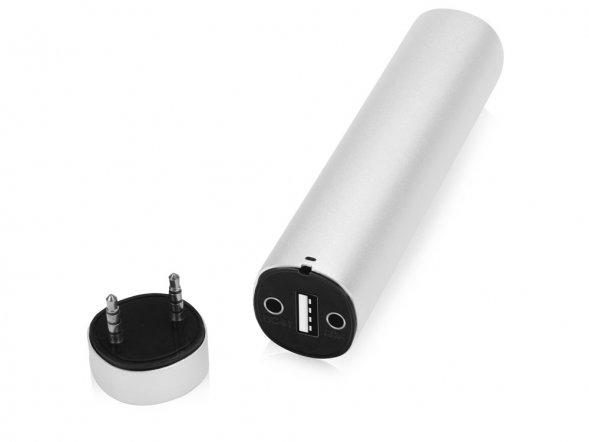 Портативное зарядное устройство Мьюзик, 5200 mAh, серебристый 