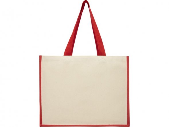Сумка-тоут Varai для покупок из холщового хлопка и джута (плотность 320 г/м2), красный 