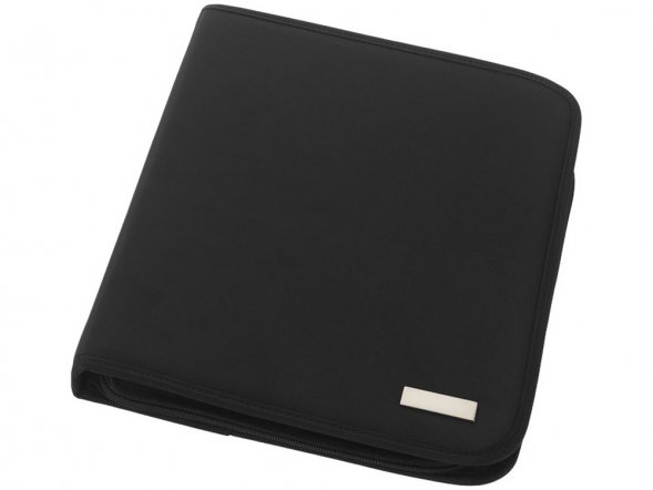 Папка А4 &amp;#039;&amp;#039;Stanford&amp;#039;&amp;#039; на молнии с блокнотом, черный 