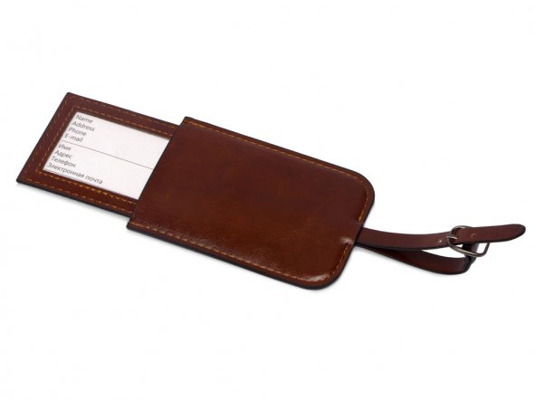 Багажная бирка из PU Fabrizio, коричневый 