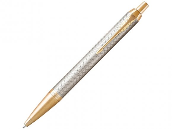 Шариковая ручка Parker IM Premium Warm Silver (grey)  GT, стержень: M, цвет чернил: blue, в подарочной упаковке. 