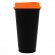 Стакан с крышкой Color Cap Black, черный с оранжевым 