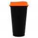 Стакан с крышкой Color Cap Black, черный с оранжевым 
