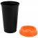 Стакан с крышкой Color Cap Black, черный с оранжевым 