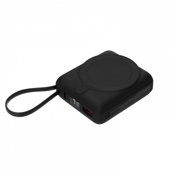 Внешний аккумулятор с подсветкой Ritter PD 10000mAh с функцией беспроводной зарядки 15W, черный 