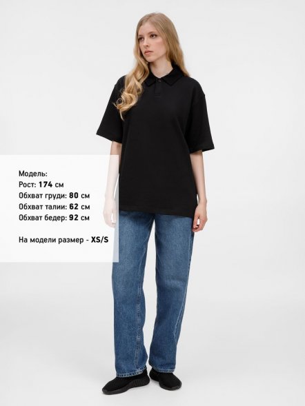 Рубашка поло унисекс Tiimi, черная 