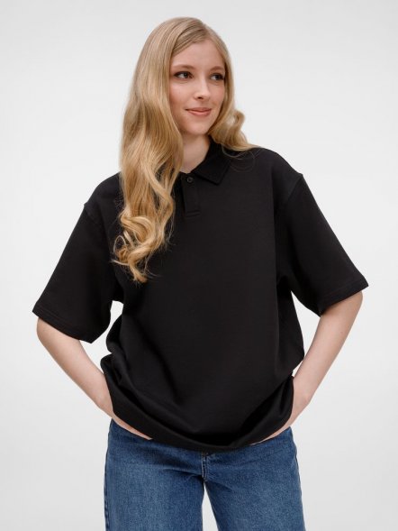 Рубашка поло унисекс Tiimi, черная 
