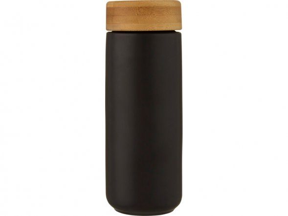 Lumi керамическая кружка объемом 300 мл с бамбуковой крышкой, черный 