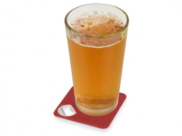 Подставка для кружки с открывалкой Liso, черный/красный 