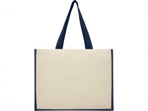 Сумка-тоут Varai для покупок из холщового хлопка и джута (плотность 320 г/м2), темно-синий 