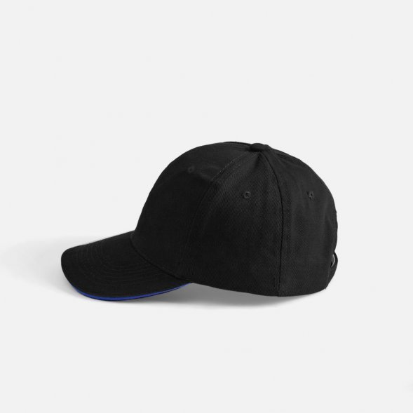 Бейсболка Buffalo, черная с ярко-синим 