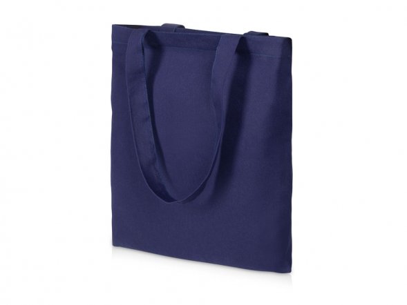 Сумки хлопок 90%, плотность 180 г, грузоподъемность 10 кг, размер 38х42 см, ручки 3х65 см с доп. швом, синий 