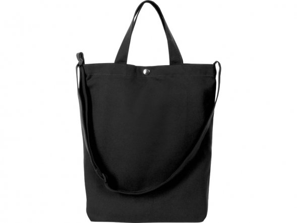 Сумка Helfer из хлопка на кнопке с регулирующейся лямкой, черный (P) 