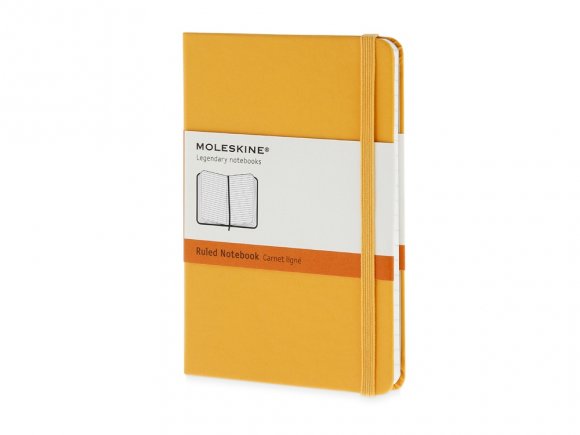 Записная книжка Moleskine Classic (в линейку) в твердой обложке, Pocket (9x14см), оранжевый 