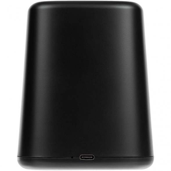 Настольный органайзер с зарядкой, лампой, вентилятором и подсветкой лого powerTower, черный 