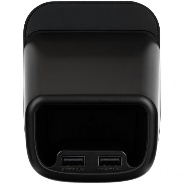 Настольный органайзер с зарядкой, лампой, вентилятором и подсветкой логотипа powerTower, черный 