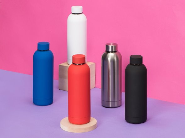 Вакуумная термобутылка Cask Waterline, 500 мл, серебристый глянцевый (P) 