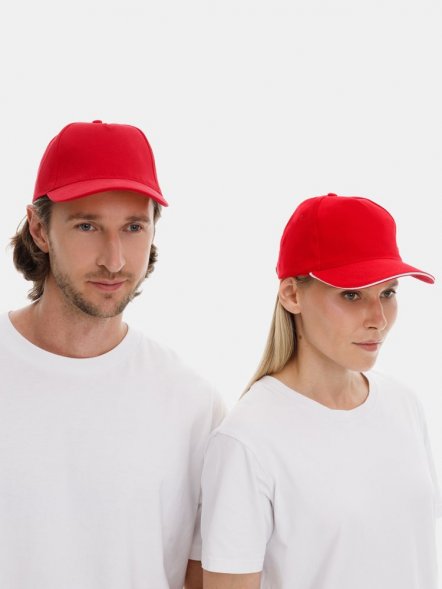 Бейсболка Long Beach, красная 
