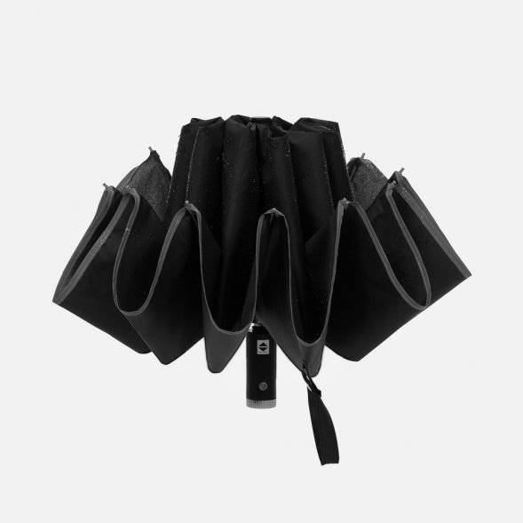 Зонт обратного сложения Norsken с фонариком, черный 