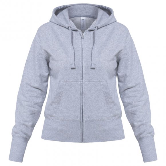 Толстовка женская Hooded Full Zip серый меланж 