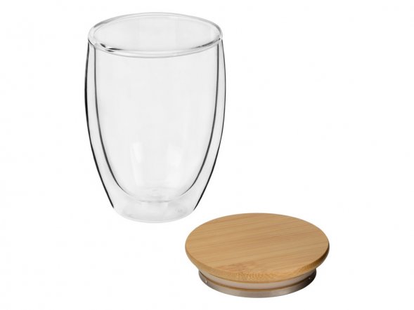 Стакан Valday с двойными стекнами и бамбуковой крышкой, 350 мл 