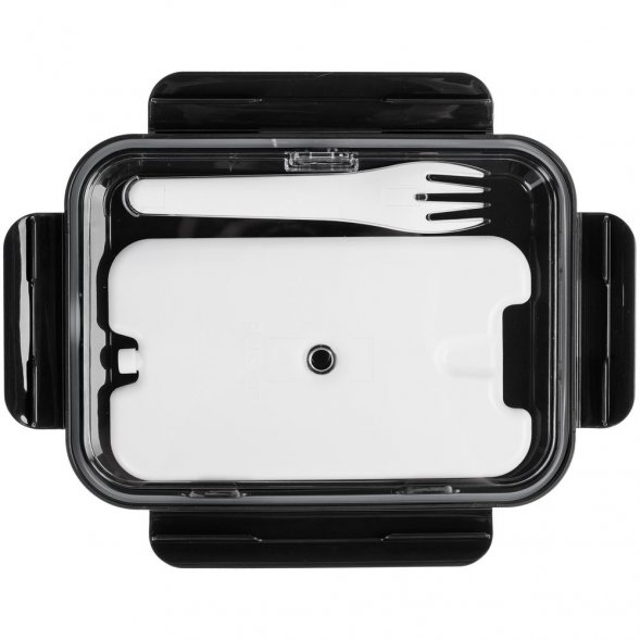 Ланчбокс Cibus с аккумулятором холода, белый с черным 