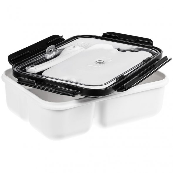 Ланчбокс Cibus с аккумулятором холода, белый с черным 