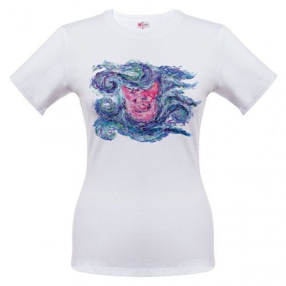 Футболка женская «Ван-Пиг», белая 