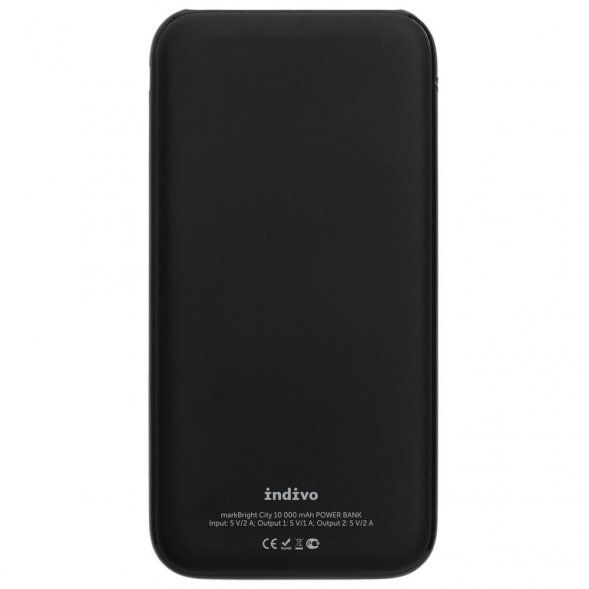 Аккумулятор с подсветкой markBright City, 10000 мАч, черный 