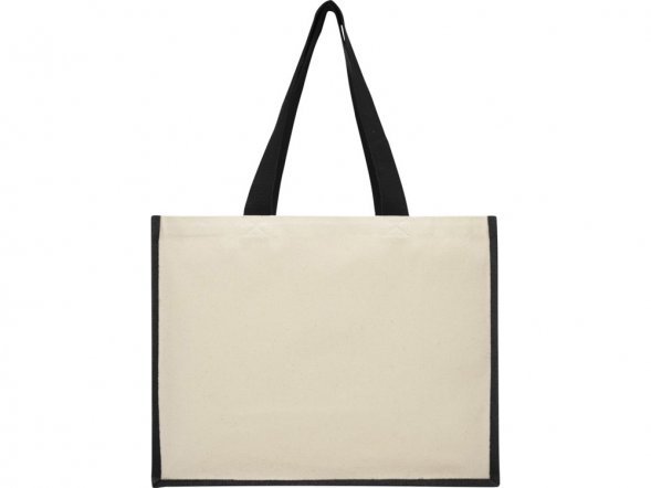 Сумка-тоут Varai для покупок из холщового хлопка и джута (плотность 320 г/м2), черный 