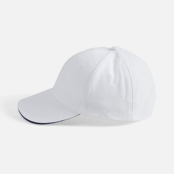 Бейсболка Buffalo, белая с темно-синим 